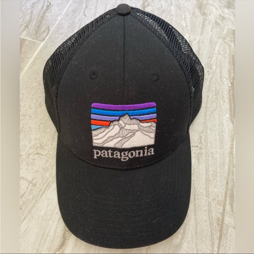 Patagonia Logo SnapBack Trucker Hat - Black